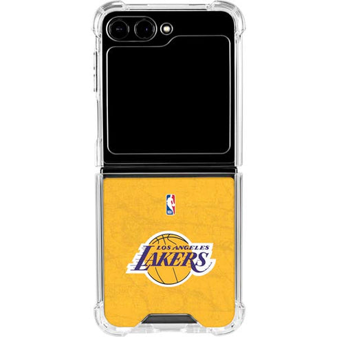 NBA Los Angeles Lakers Distressed Galaxy Z Flip6 Clear Case